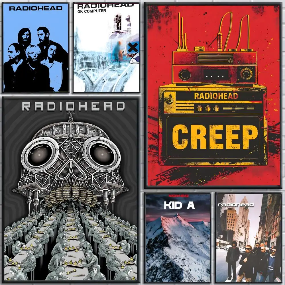 R-Radiohead Band Rainbow Poster Art Painting Poster With Prints Home Bedroom Living Room Decoration