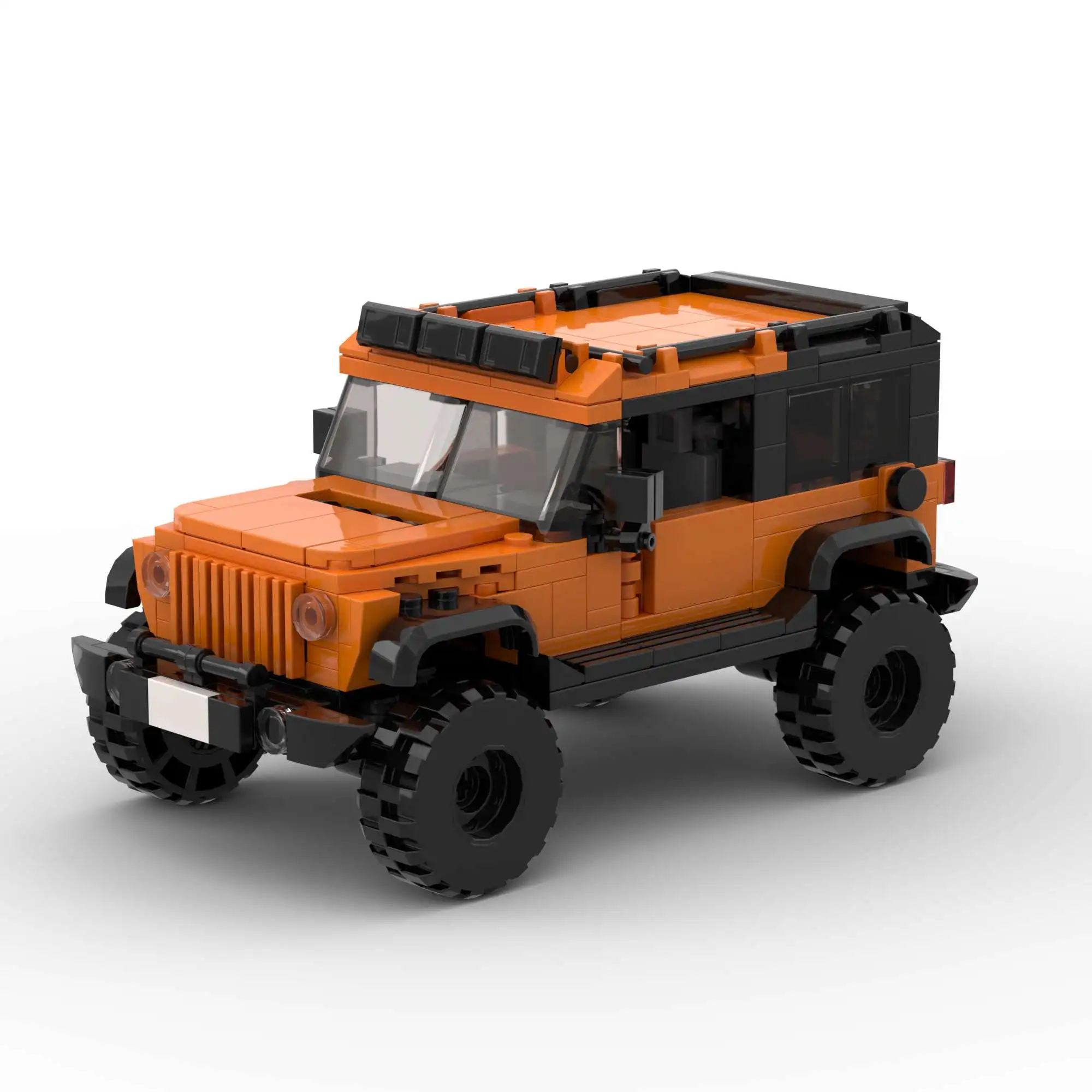 Jeep Wrangler Orange Building Blocks Building Racing Sports Car Moc Compatible Lego Children's Toys