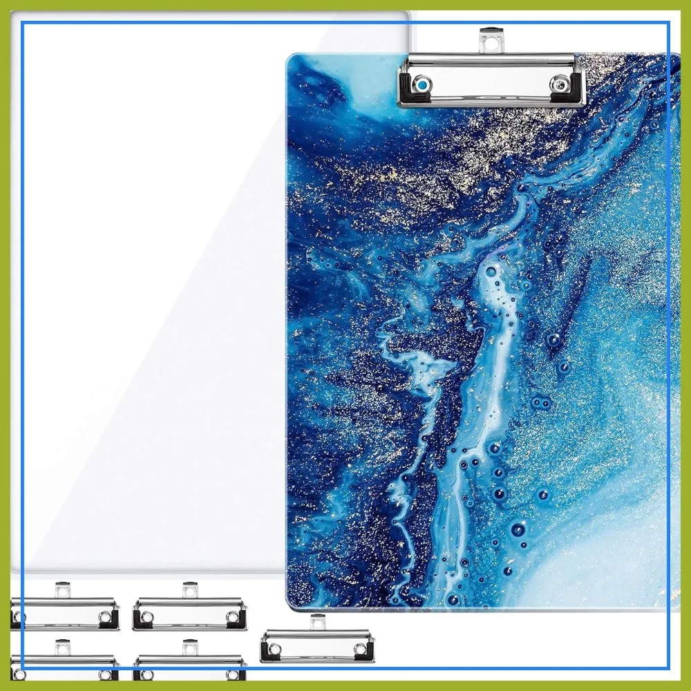 

A4 Letter Size Epoxy Resin Mold with 5 Low-Profile Clips, Retractable Hanging Hole for DIY Casting, Office School Clipboard