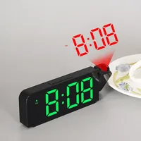 USB Projection Alarm Clock With Temperature Date Display Night Mode Power-off Memory 12H 24H Dual Time System LED Digital Clock