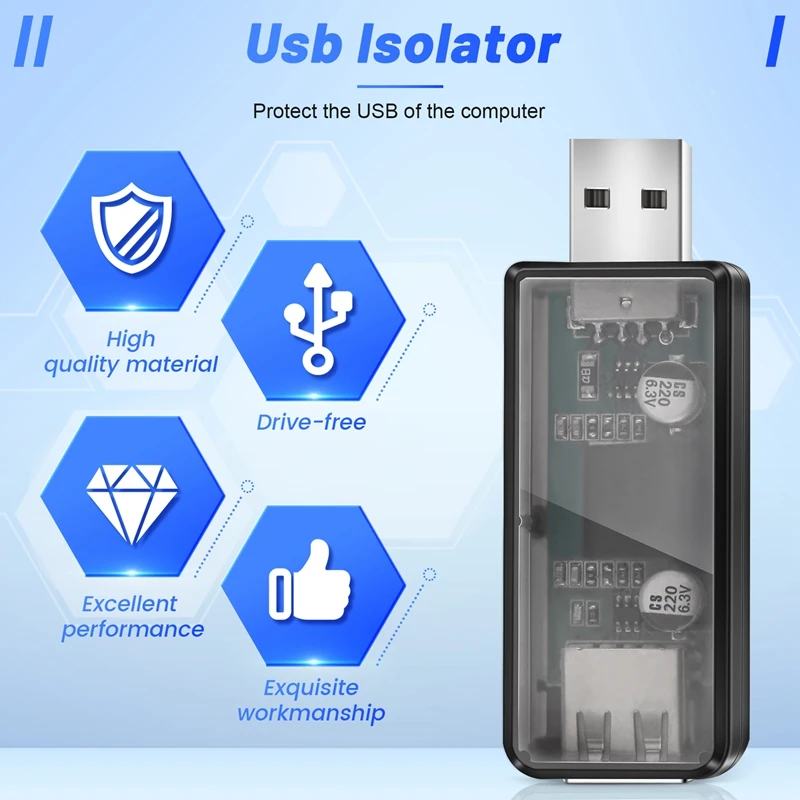 Módulo isolador usb adum3160, módulo isolador de tensão usb para usb, suporte 12mbps, usado para isolar ruído no sistema de circuito