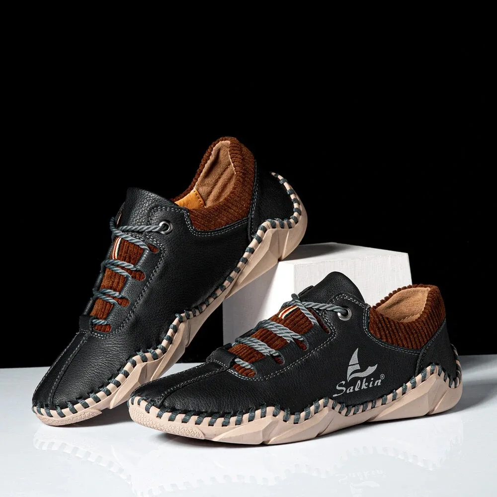 

Spring and summer new breathable leather men's shoes, anti slip and wear-resistant loafers, comfortable and casual sports shoes