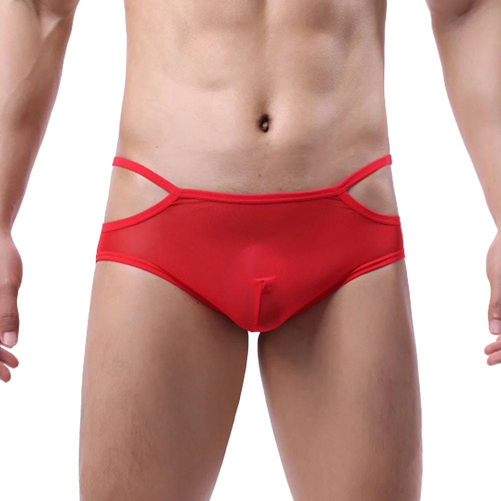 

Mens G-String Thong Sexy Mesh Pouch Briefs Underwear Ultra-Thin Translucent Underpants High Elastic Breathable Panties Men