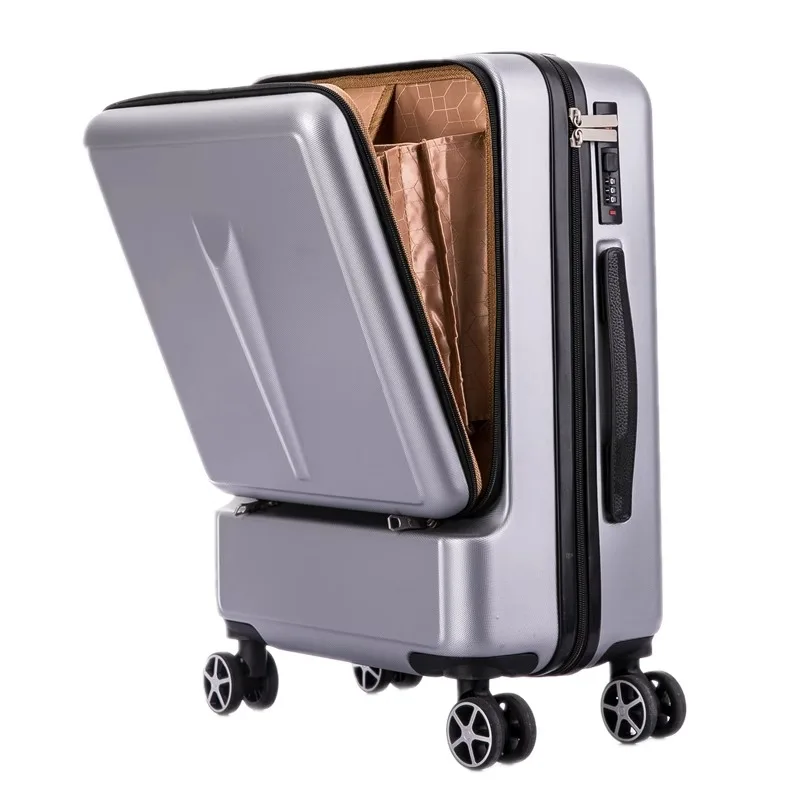 Bagaglio 20 "Business anteriore e posteriore doppia apertura Computer Layer Multi-Function Boarding trolley 24" Silent Universal Wheel