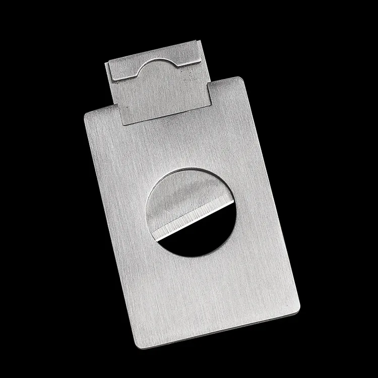 Square Single-edged Cigar Cutter Stainless Steel Knife Wire Sharp-edged Cigar Cutter Portable Close-fitting Cigar Hole Opener