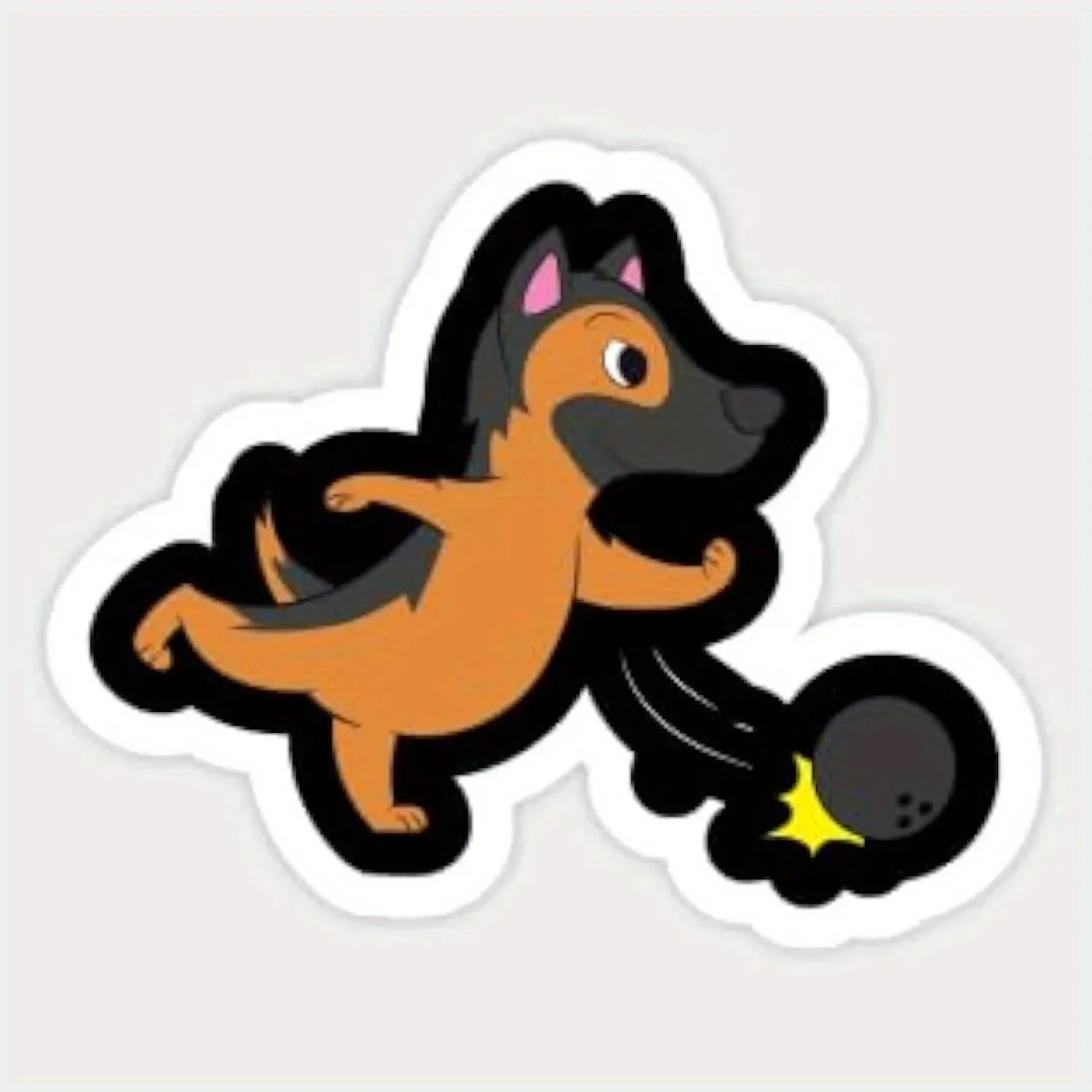 

4 шт./компл. очаровательная наклейка для боулинга-любящая собака, долговечная и милая, подходит для ноутбуков, бутылок с водой, тетрадей,