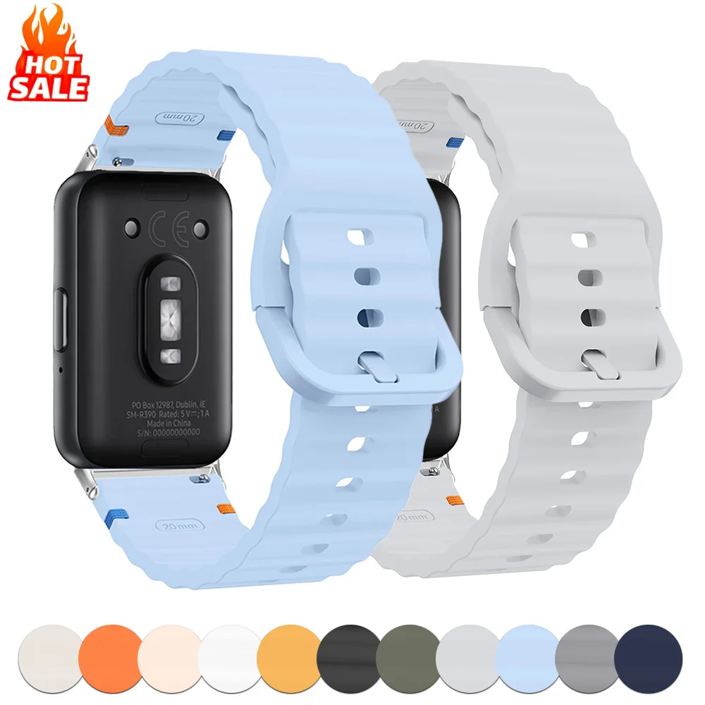Sport Silicone Band for Samsung Galaxy Fit 3 Wavy Pattern Strap Adjustable Wristband for Galaxy Fit3  Bracelet Accessories