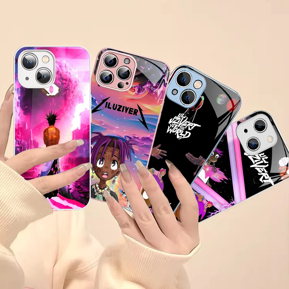 Rapper L-Lil U-Uzi V-Vert Phone Case Tempered Glass For Iphone 14 13 12 11 Pro Mini XS MAX 14Plus X XS XR Fundas