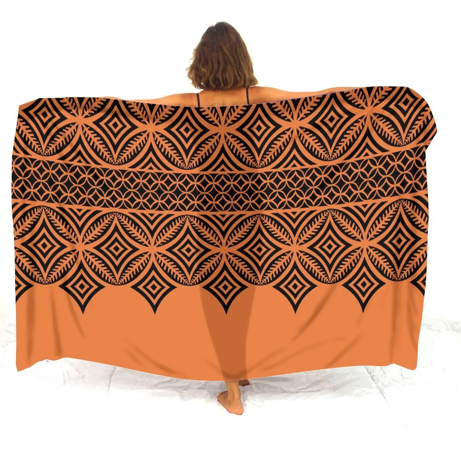 New Women's Sarong Polynesian Pattern Design Seaside Vacation Windbreak Cape Hawaiian Party Swimsuit Coat One-Piece Sarong