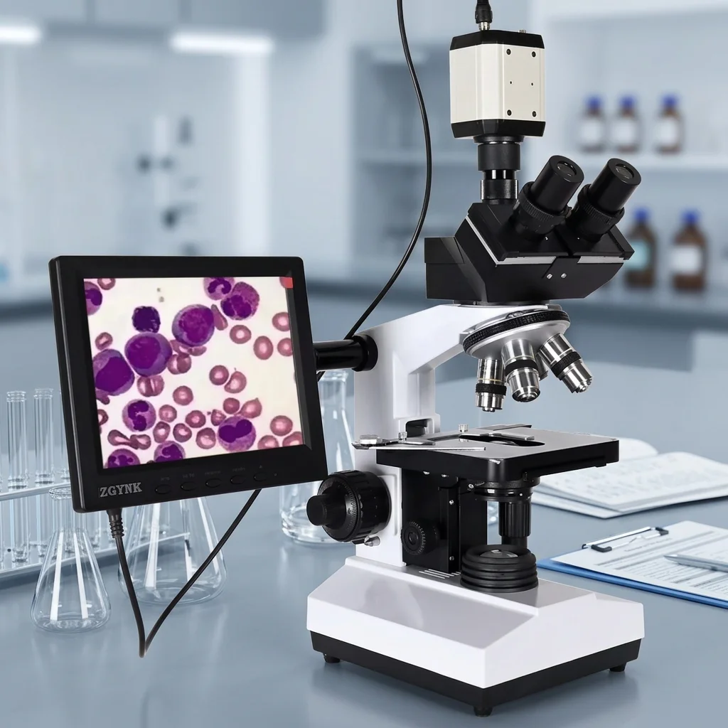 High definition wireless - adjustable focus biological microscope for real-time imaging laboratory education and research w
