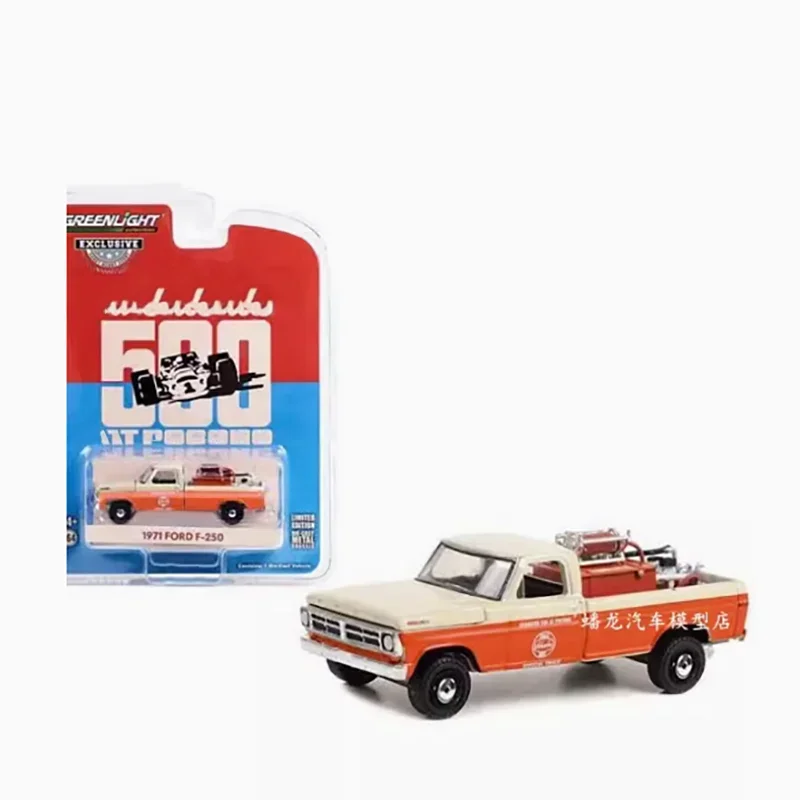 Greenlight Diecast 1:64 Scale 1971 Ford F-250 F250 Pickup Rescue Car Alloy Simulation Car Model Collection Display Toy Gifts