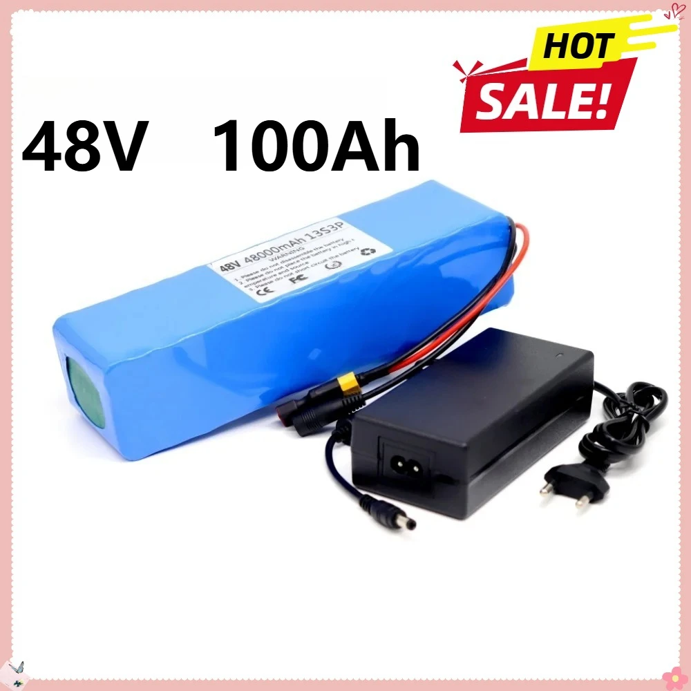 

New 48V 100Ah 100000mAh 2000W Lithium Battery Pack 13S3P with 54.6V Charger XT60Ultra large capacity quality assurance