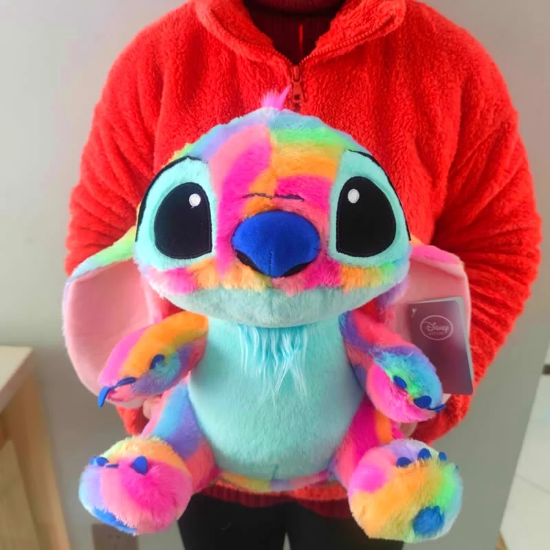 Disney Animated Series "Lilo & Stitch" Christmas Colorful Ultra-Soft Stitch Plush Toy, Ideal for Children's Birthday Gifts and S