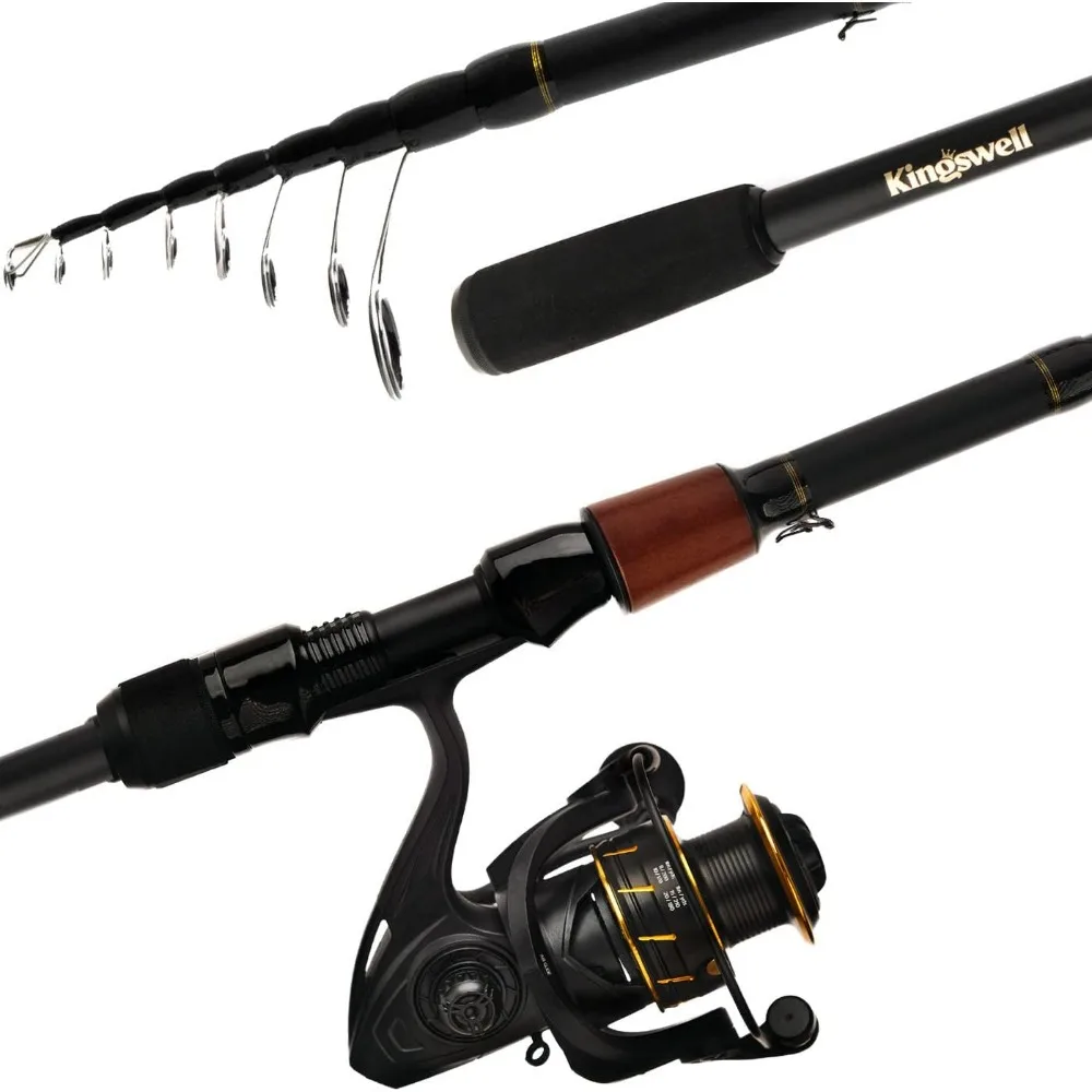 

Telescopic Fishing Rod and Reel Combo, Premium Graphite Carbon Collapsible Fishing Pole with Spinning Reel