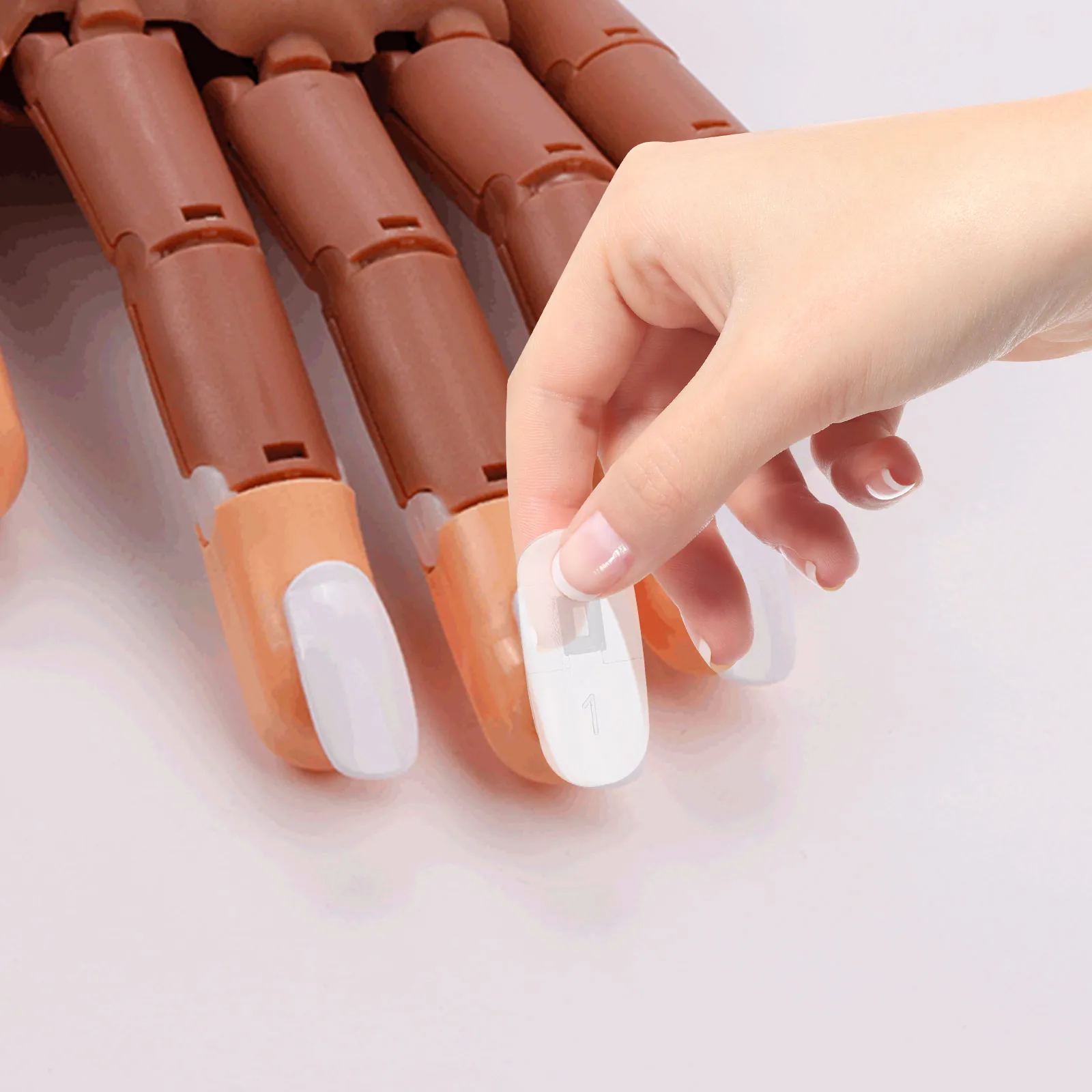 

100 pcs Practice Tips Joint Bending Artificial H Transparent Display Sticks for Nail Long Use Nail Accessories