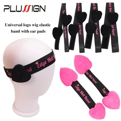 1Pcs 3pcs Edge Melt Band For Wigs Adjustable Elastic Band To Install Wig Printed Logo Hair Band With Ear Muffs For Lace Frontal