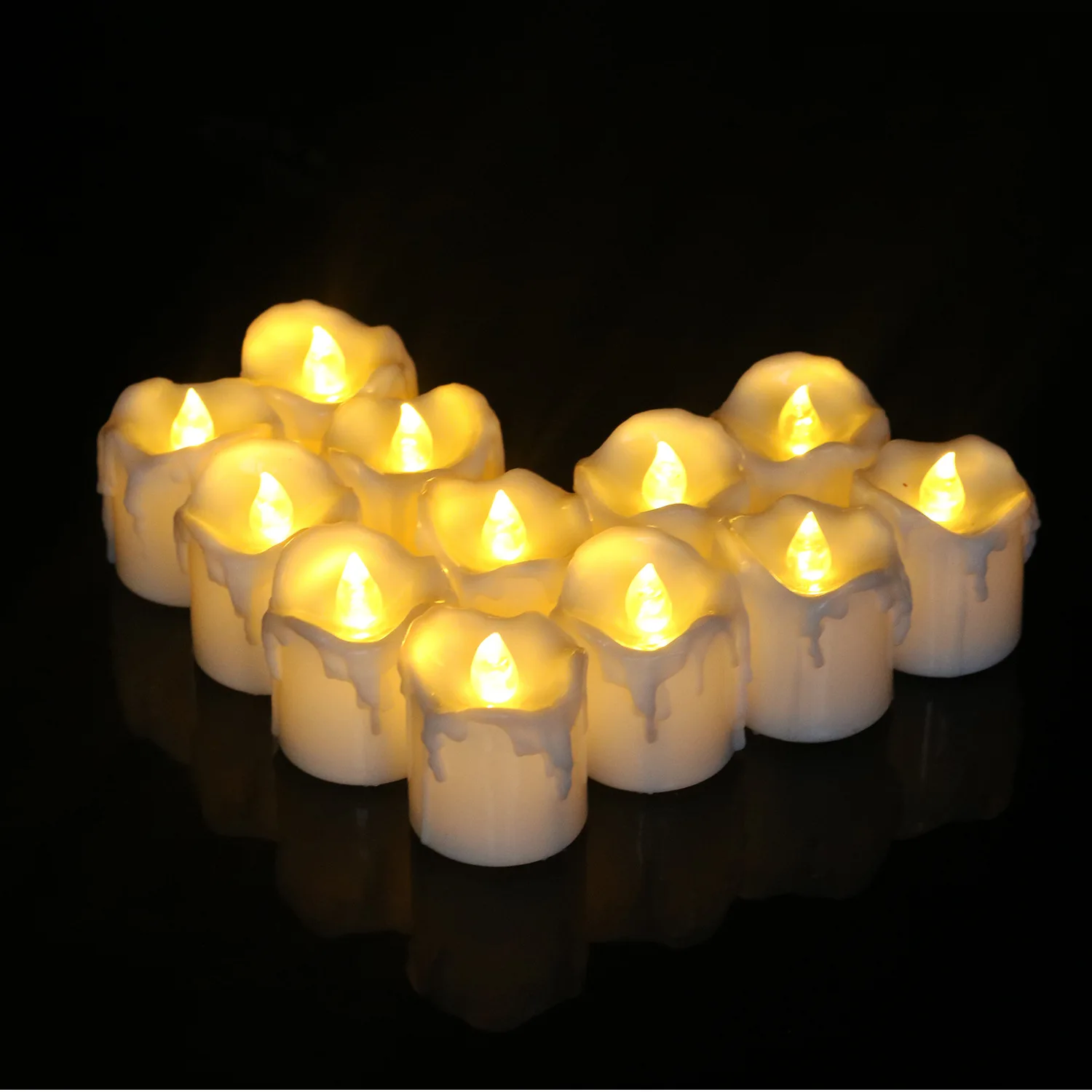 24pcs flammen lose LED-Kerzenlichter kreativer Wunsch führte Tee lampe warmweiß Halloween Hochzeit Weihnachts dekoration Kerzenlicht