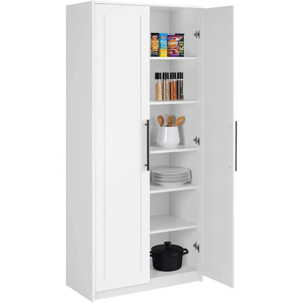 

Элитный премиальный шкаф для хранения с полками, белый шкаф для хранения с 5 полками для кухни, ванной комнаты, 16 дюймов глубиной x 32 дюйма шириной