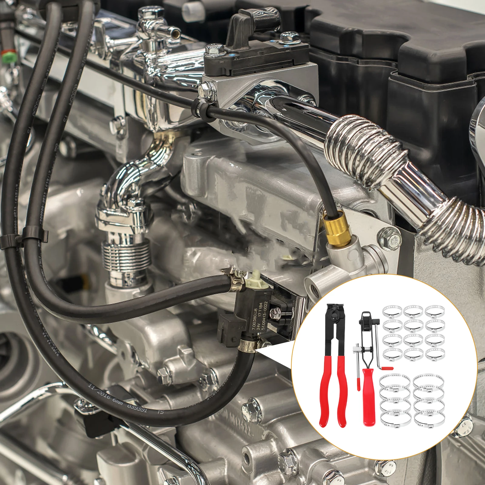 

32Pcs Boot Clamp Pliers Ear-Type Clamp Tool Durable Metal Dust Cover Installation Kit Hose Removal Pliers