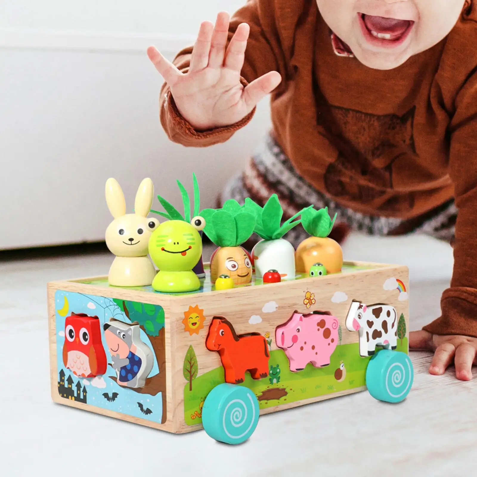 גזר הקציר משחק פאזל מונטסורי צעצועים sorter צעצועים מעץ לגילאי 3 4 5 שנים בת מתנה ילדים