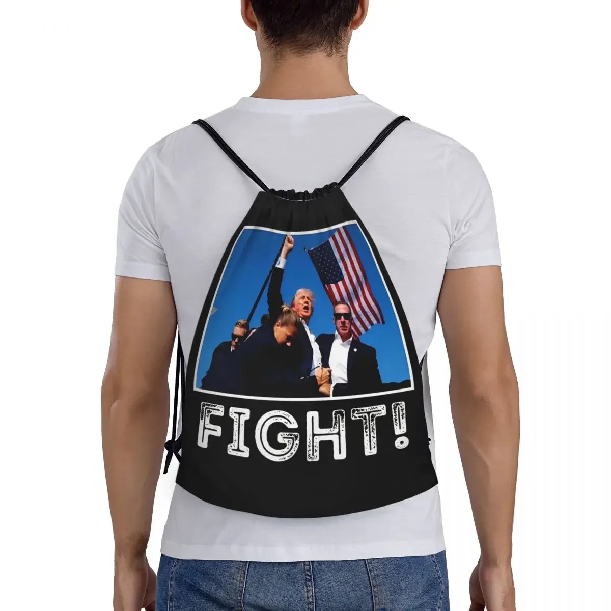 2024 President Trump Fight zaino con coulisse borse da basket borsa da palestra supporto resistente all'acqua Trump String Sackpack per lo Yoga