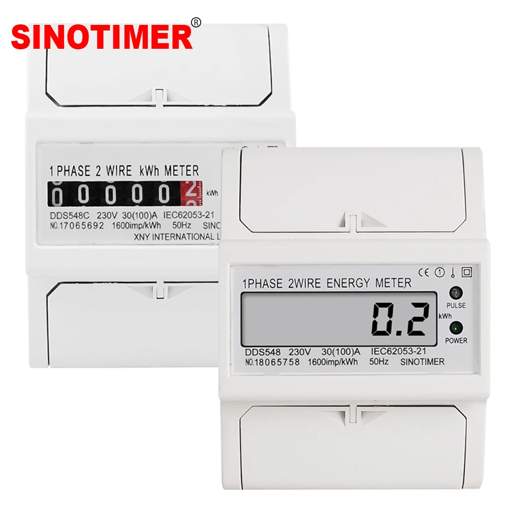 Wholesale Price load 30-100A 230VAC Single Phase 2 Wire Digital Wattmeter Electricity Cost Measuring Meter DIN Rail Mount