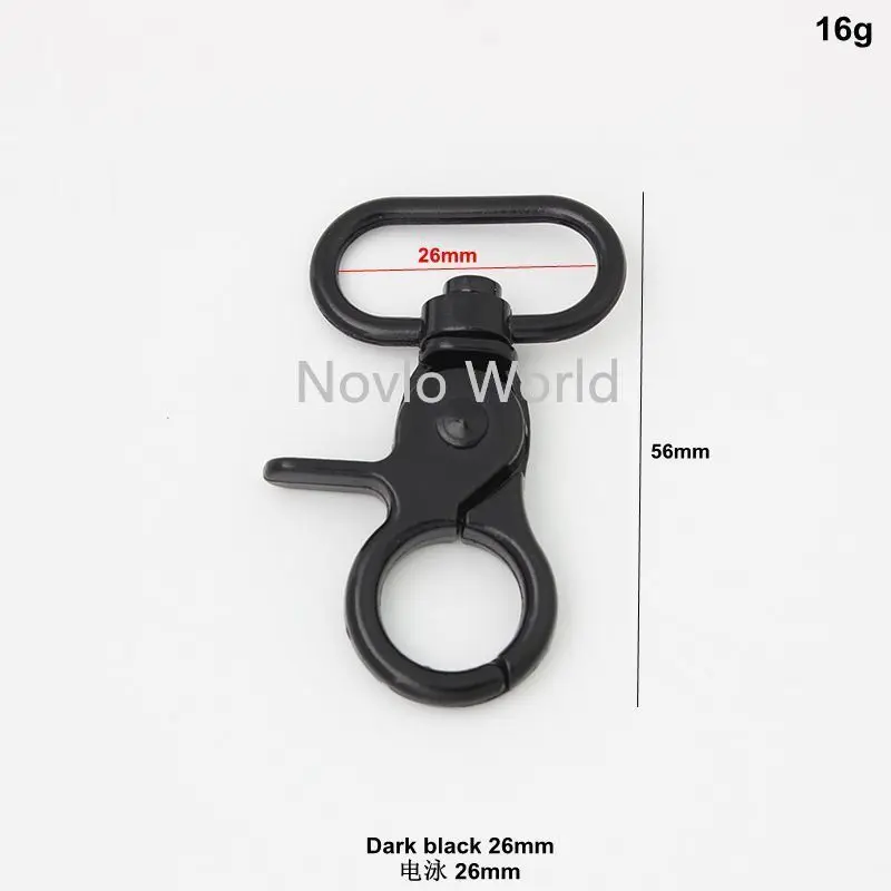 10-50 pieces dark black 4 size 22-26-32-38mm powerful hook trigger snap hook swivel clasp lobster claws swivel hooks for bags