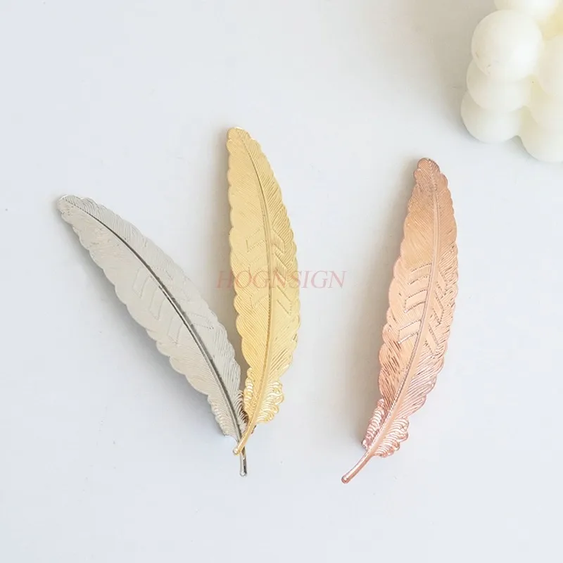 Metal Feather Leaf Hair Clip Photography Photography Prop Decoration Leaf Duck Mouth Clip