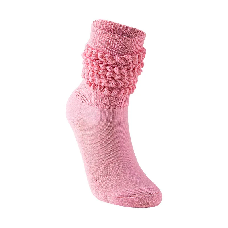 2023 Socks Scrunchy Loose Slouch For Women Long Candy Colors Stacked Chunky Cotton Ladies Girls Casual Knee High Boot Sock Stree