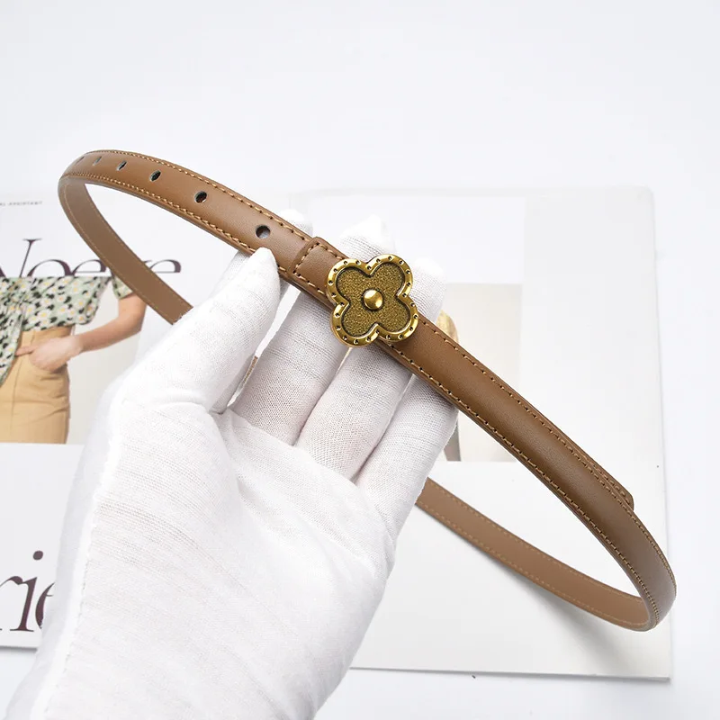Dünne Ledergürtel für Damen, modisch und vielseitig, luxuriös und elegant, dekorativer Gürtel für Damen, passend zu Kleidern. – Detail 5