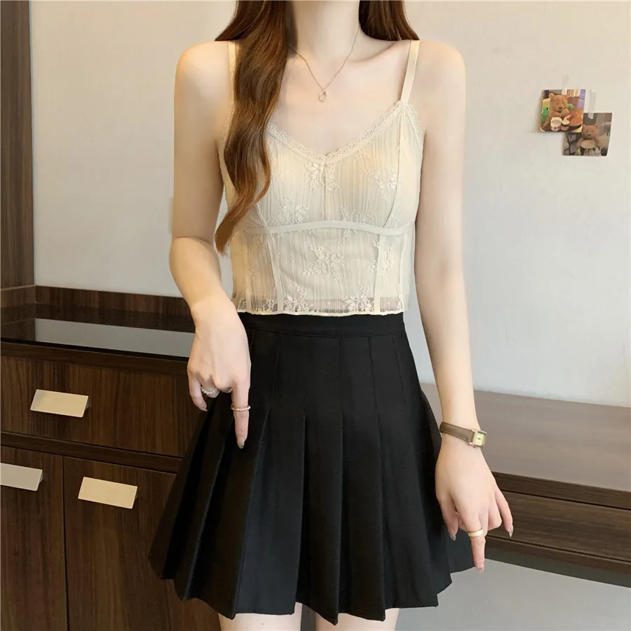 

Padded Bandeau Top Women Sleeveless Lace Cami with Built in Bra Summer Backless Tube Top Strapless Slip Dress