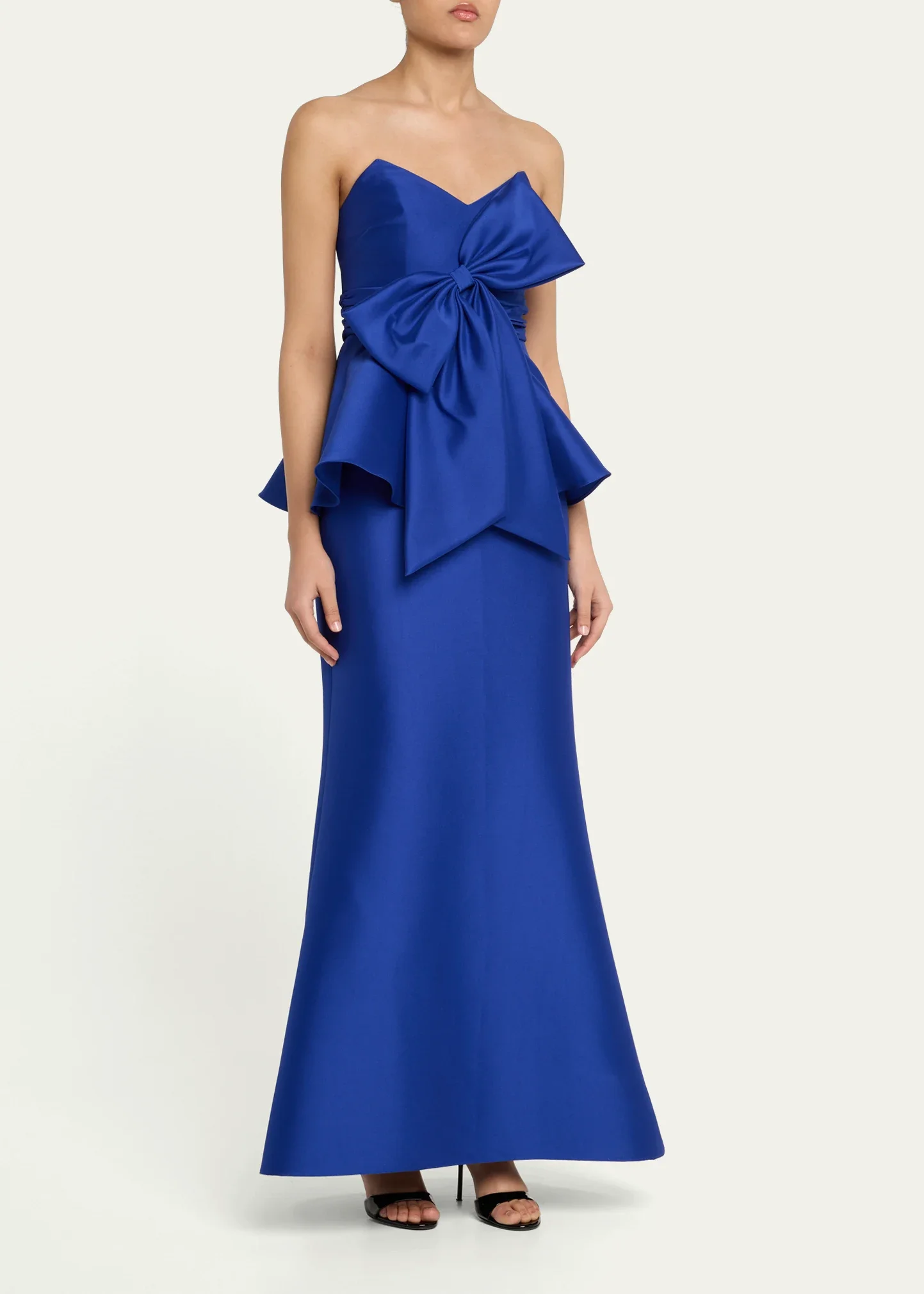 

Customized Short Royal Blue Evening Dresses with Bow Ruffles Mermaid فساتين السهرة Ankle Length Prom Dress for Women