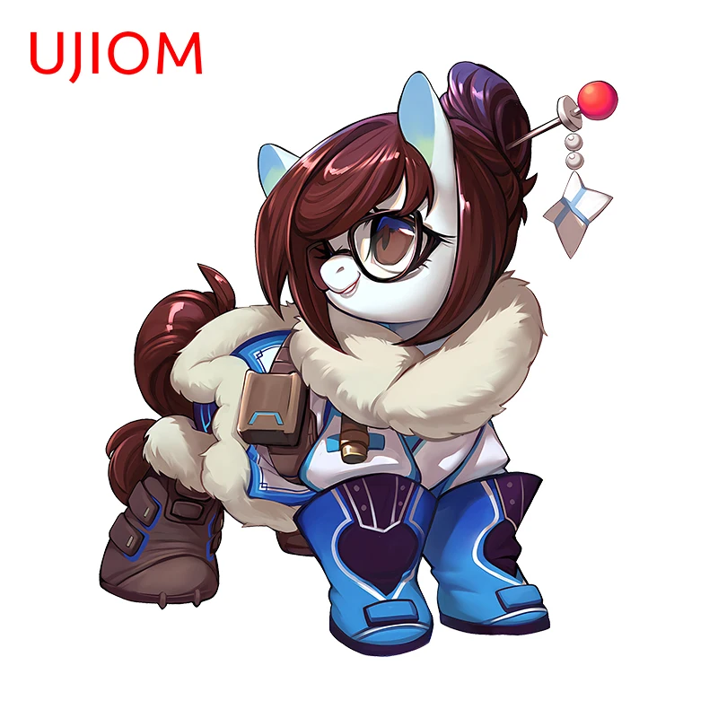 UJIOM 13cm X 11.3cm Chibi Horse Mei Overwatch Wall Stickers Personality Home Decal Anime Creativite Kids Room Wallpapers Decor