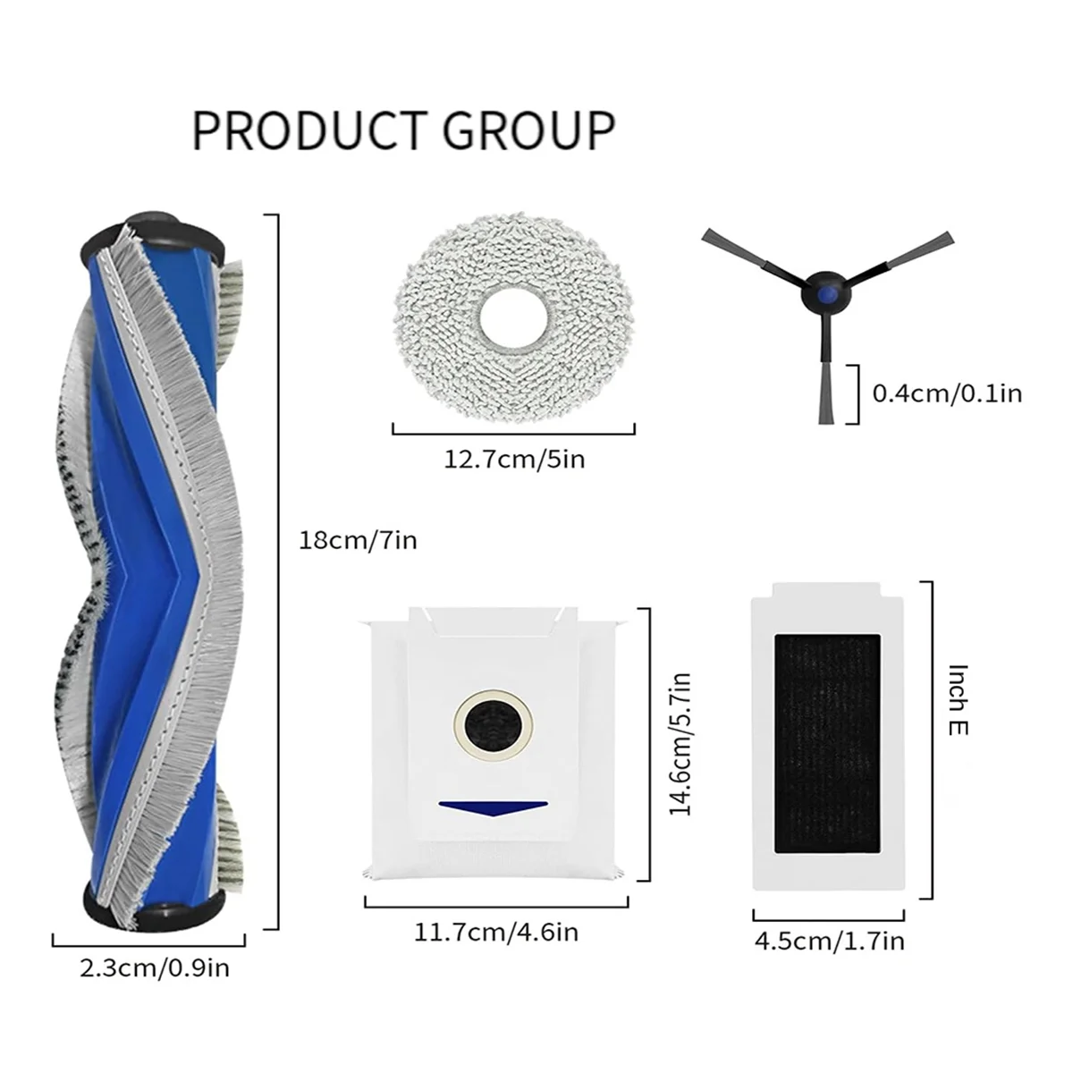 อุปกรณ์เสริมสําหรับเครื่องดูดฝุ่นหุ่นยนต์ T30 / T30 Max / T30 Pro ชุดเปลี่ยนพร้อมแปรงหลัก ถุงเก็บฝุ่น
