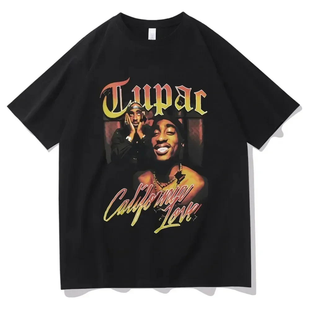 Rapper Tupac 2pac T Shirt Harajuku Hip Hop T-shirt Y2K Clothes Oversized Men Tshirt Street Clothing Tops Casual Women Cotton Tee