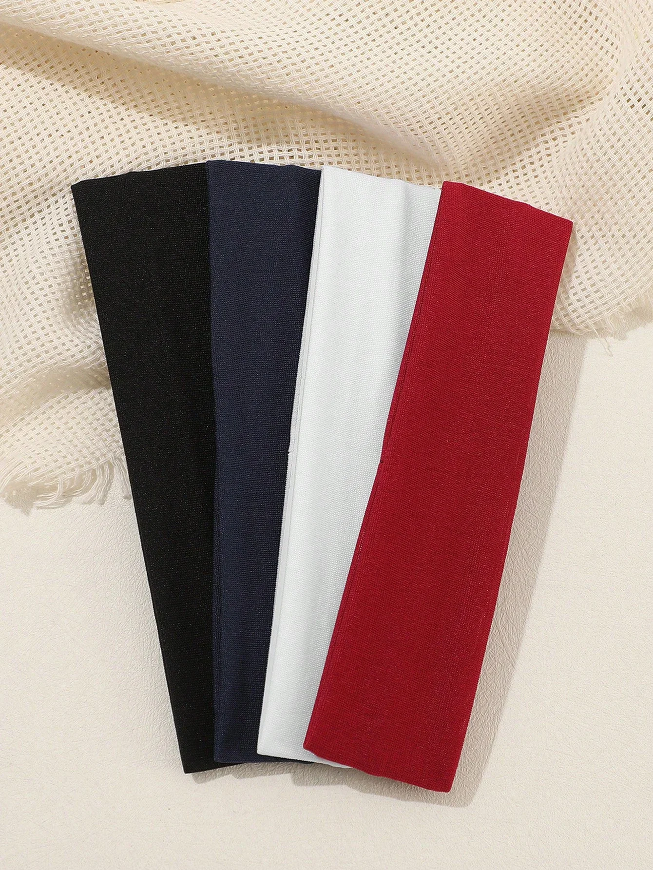

4PCS Solid Color Wide Headbands For Women Casual Sports Hair Accessories