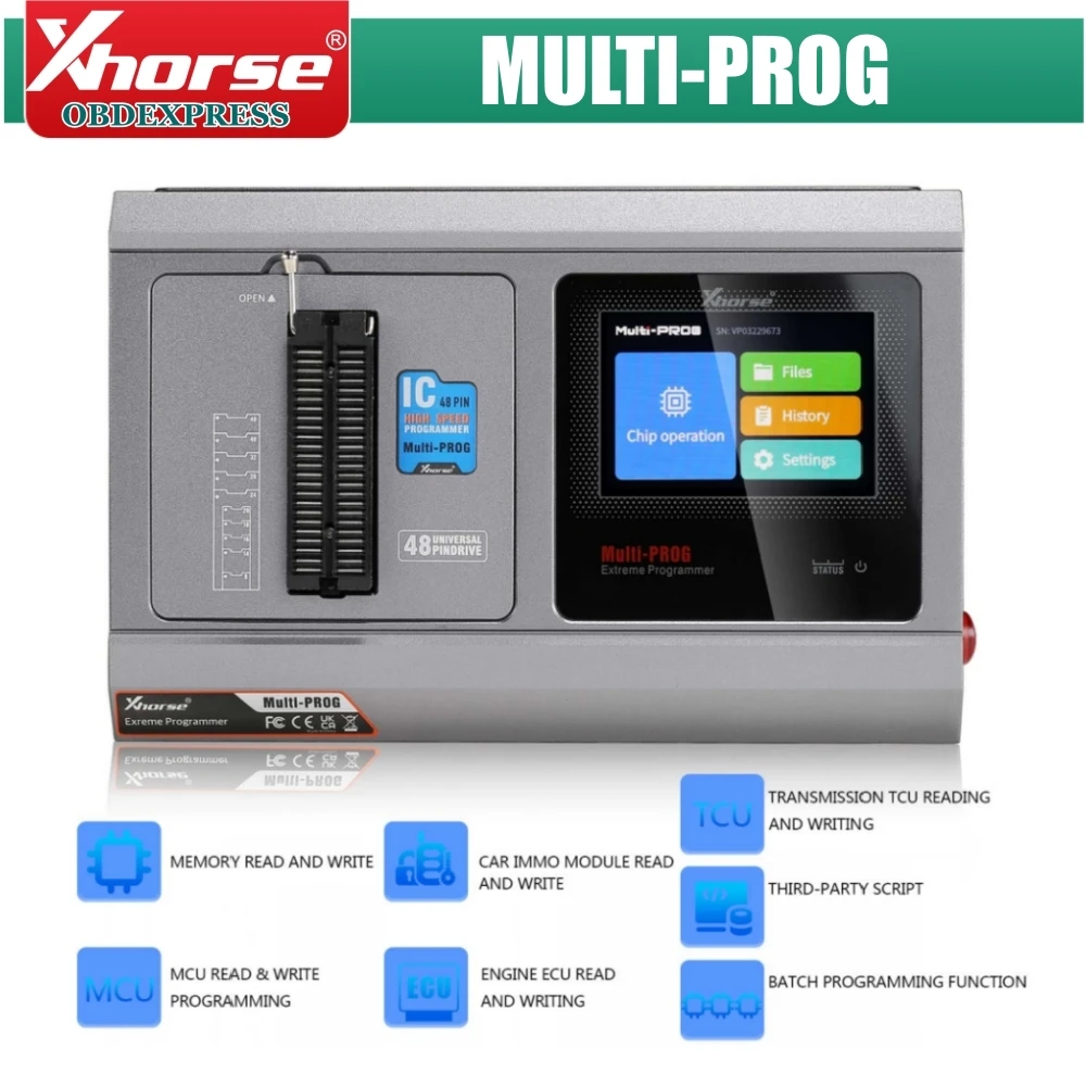 

Xhorse Multi-Prog Multi Prog ECU TCU Programmer Update Version of VVDI Prog with Free MQB48 License