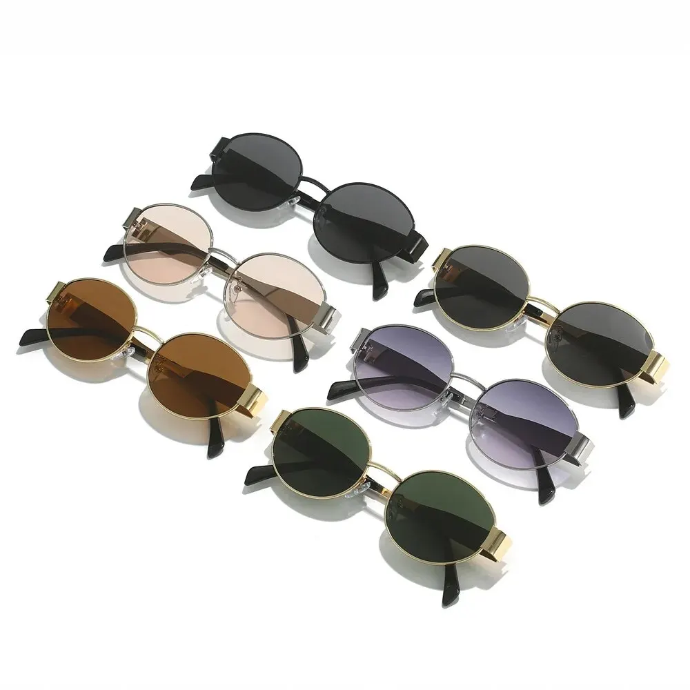 2024 New Oval Sunglasses Hot Lenses Small Round Metal Fashion Sunglasses For Men And Women