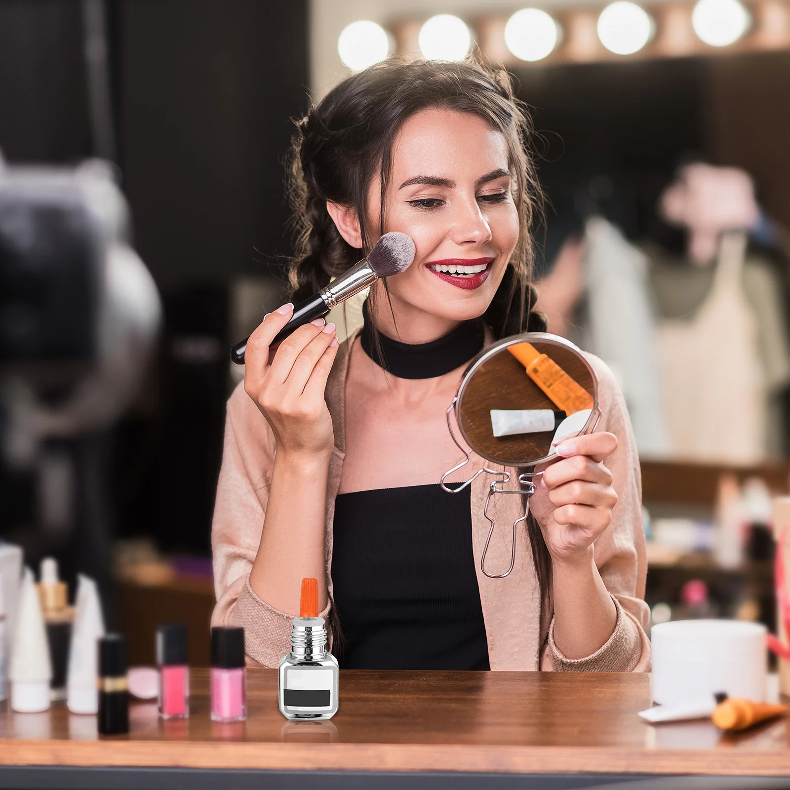 100 peças tampa de substituição de cola para cílios garrafa de cola bico de boca com pino de piercing para distribuição suave ideal para salão de beleza e