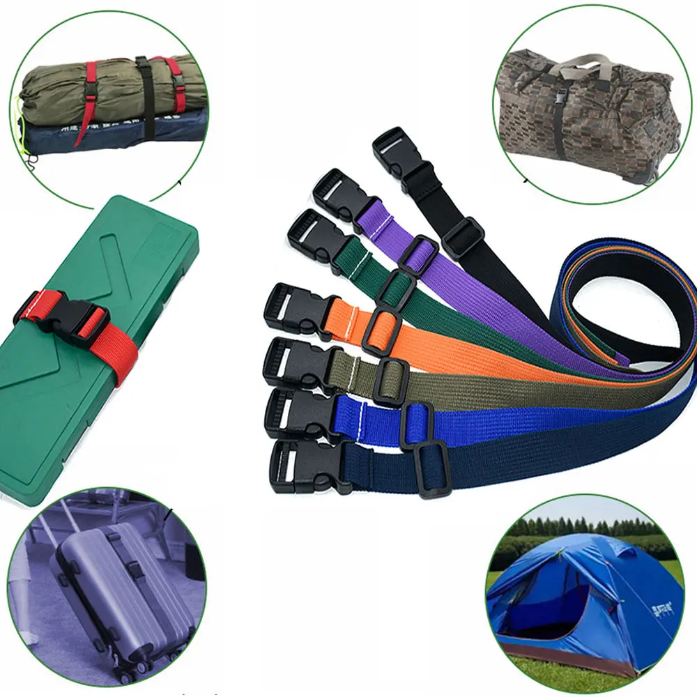 Reusable Durable polypropyleneTravel Tied Cargo Tie Down Luggage Lash Belt Strap With Cam Buckle Travel Kit Outdoor Camping Tool