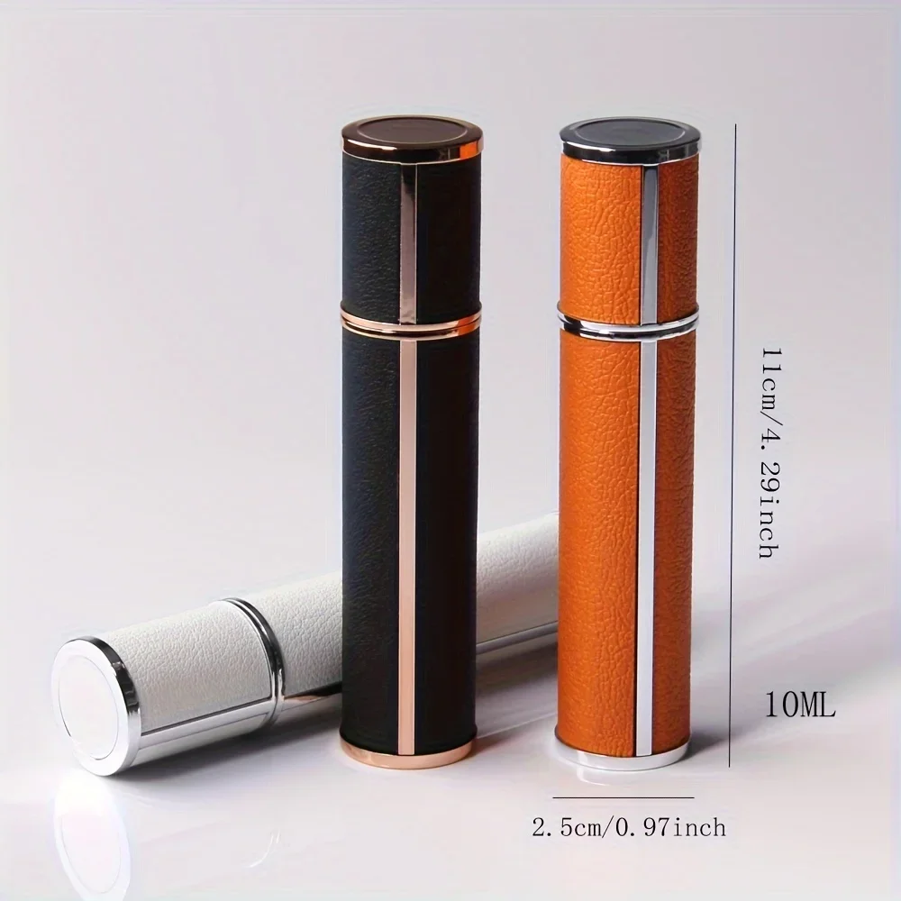 5 個 12 ミリリットル革製詰め替え香水ボトルポータブルトラベルサンプルミニプレスと分割空ボトル香水詰め替えディスペンサー