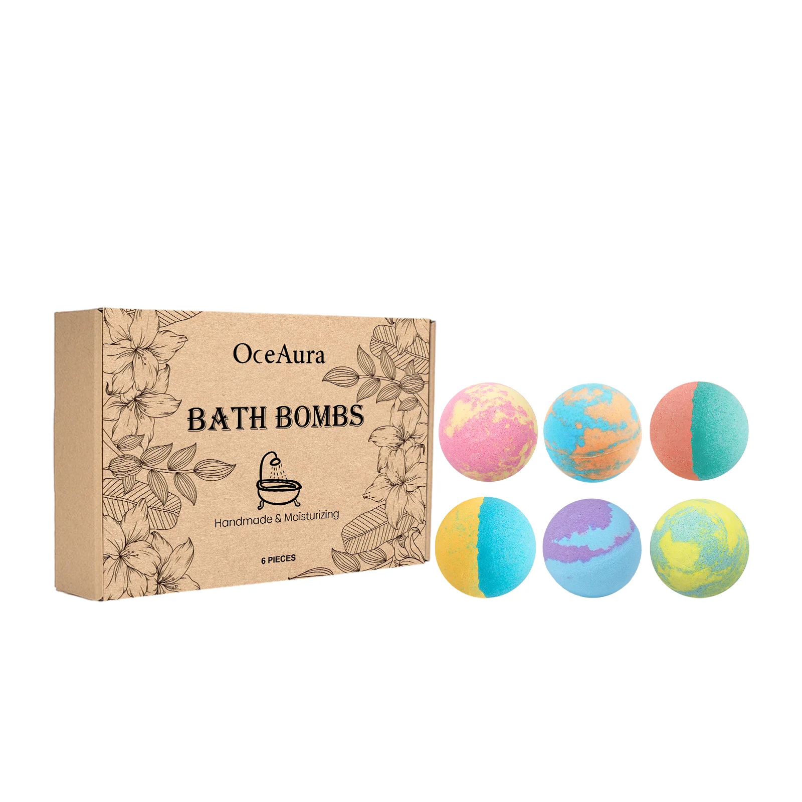 

Floral Bath Bomb Set - Gentle Cleansing & Moisturizing, Long-Lasting Fragrance, Luxurious & Comfortable Bath Experience