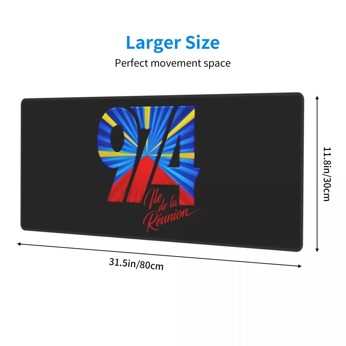 Large Mouse Pad 974 Reunion Island Flag Gamer PC Laptop Mats Keyboard Carpet Computer Gaming Office Accessories Desk Mat