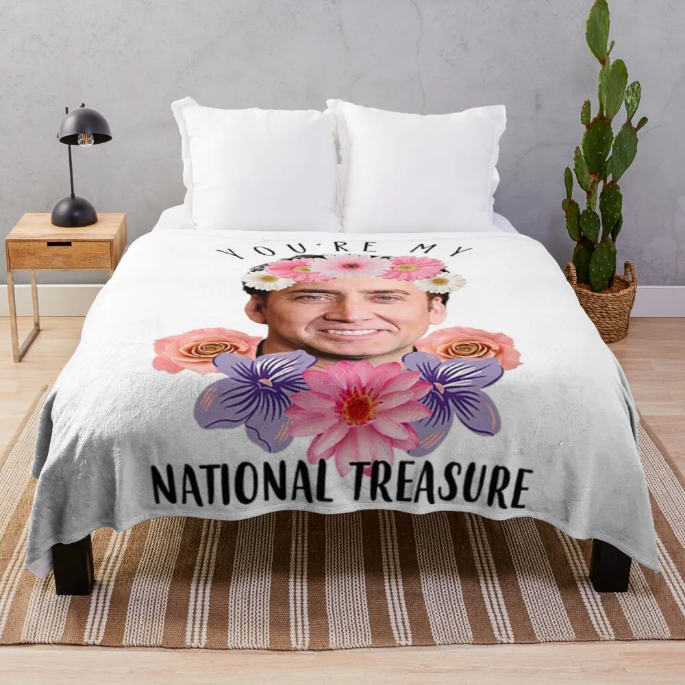 

National Treasure T-ShirtNicolas Cage You're My National Treasure FunnyThrow Blanket Blankets Sofas Of Decoration