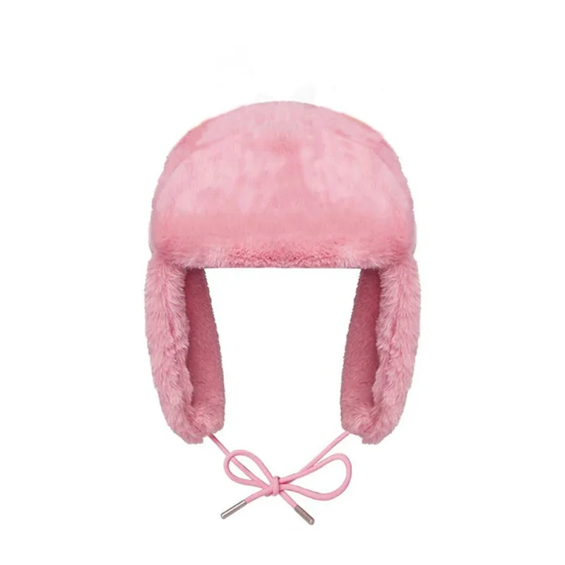 Blue Brown Green Winter Warm Solid Color Lei Feng Hat Hat Cute Winter Hat For Boys Girls Kids Cartoon Anime Cap
