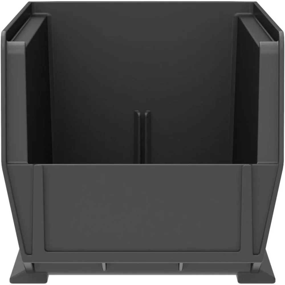 

Plastic Storage Bins Stackable Organizer Bins for Garage Pantry Craft Room Organization 15x5x5 Black 12 Pack