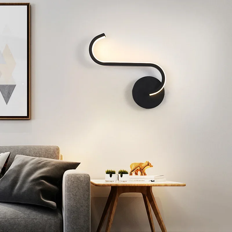 Lámpara de pared LED moderna, candelabro de mesita de noche para pasillo, sala de estar, dormitorio, Hotel, estudio, telón de fondo de TV, accesorio de iluminación Lustre, decoración del hogar