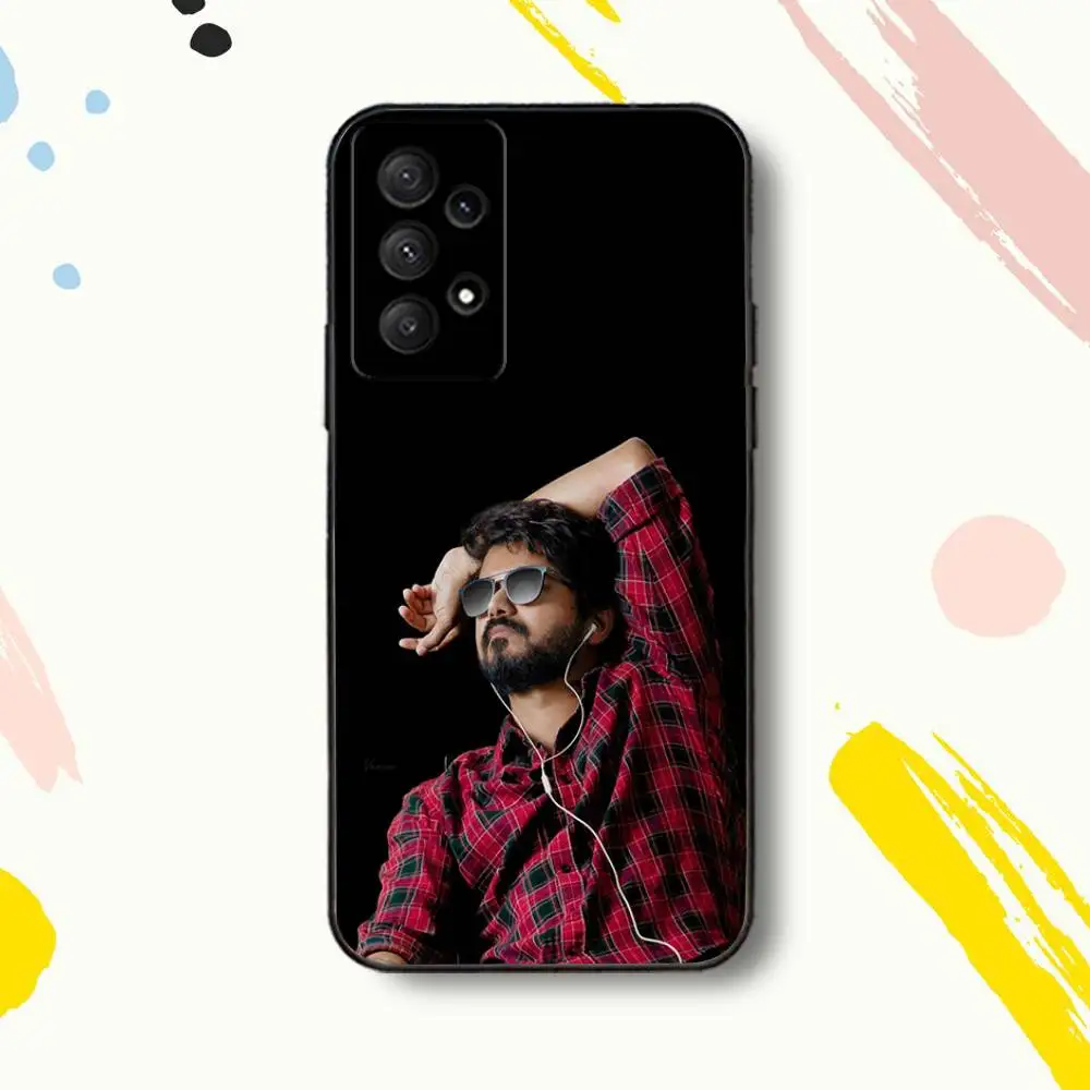 حافظة هاتف T-Thalapathy Singer VijayS لهاتف سامسونج جالاكسي A 80,72,73,91,53,22,51,52,5G,Plus,J,Note غطاء أسود ناعم #6