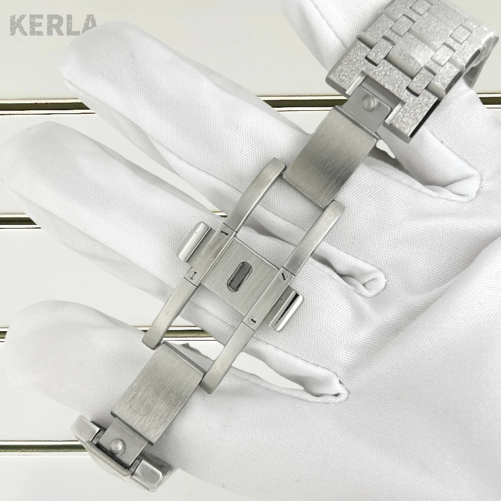 41 mm sternenklares Sand-Silber-Uhrengehäuse, Armband aus 316L-Edelstahl, passend für Eiche 31,8 mm Zifferblatt, montiertes NH35- und NH36-Uhrwerk, Uhrenzubehör – Detail 4