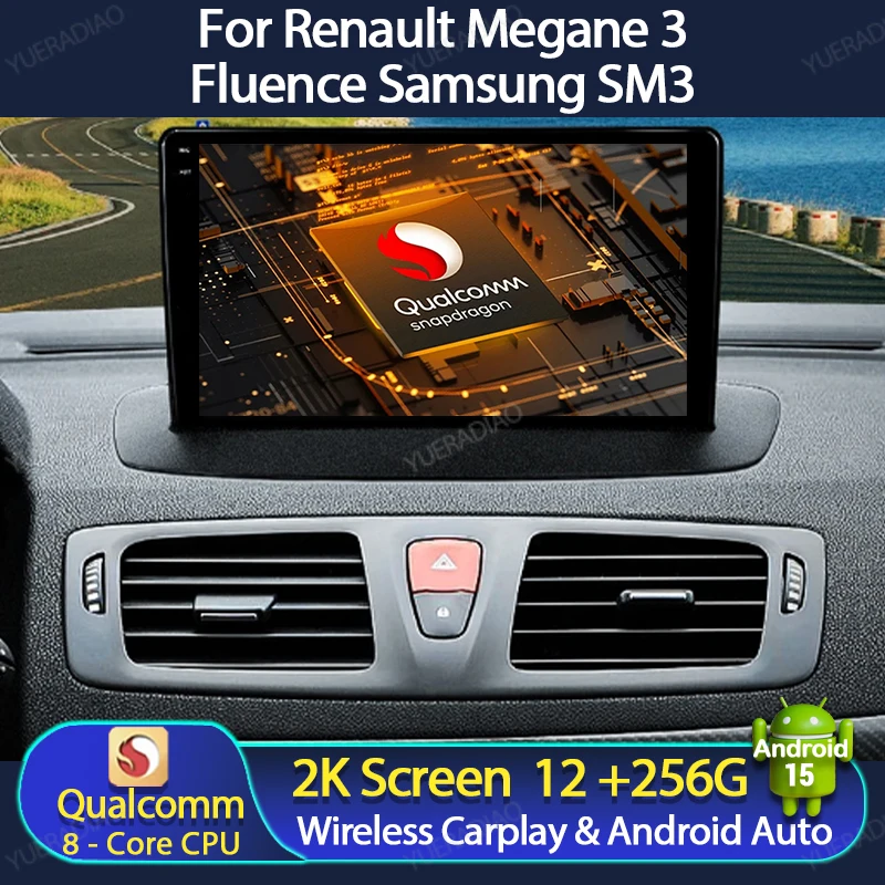 

Android 15 Car Radio For Renault Megane 3 2008 - 2014 Multimedia Stereo Video Player 2K QLED GPS NAVI CarPlay Auto 4G WIFI QLED